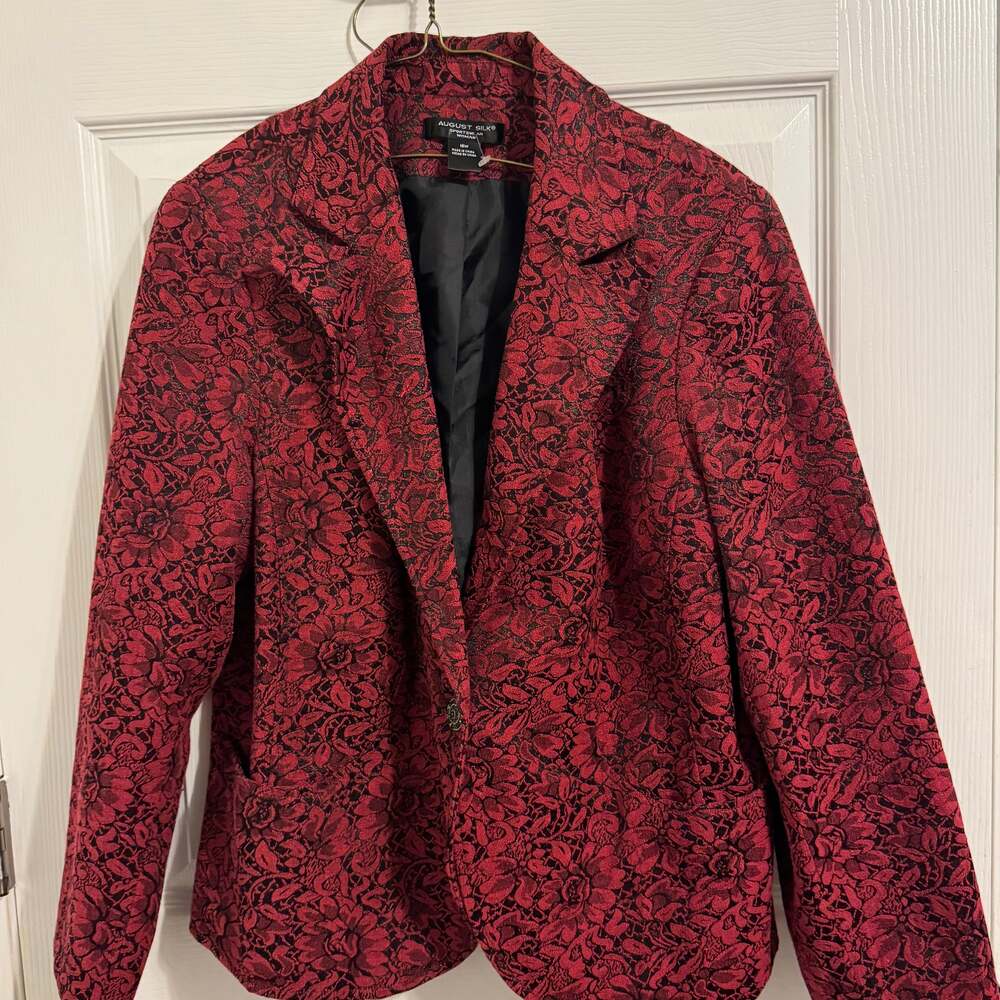 August Silk NWT Brocade Contemporary Blazer Black Sz 10